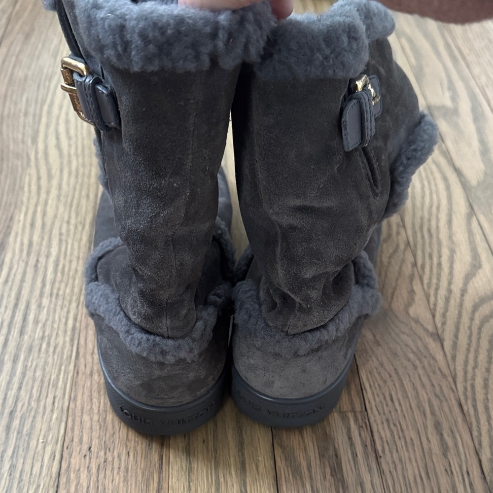 Louis Vuitton Dark Gray Suede Boots